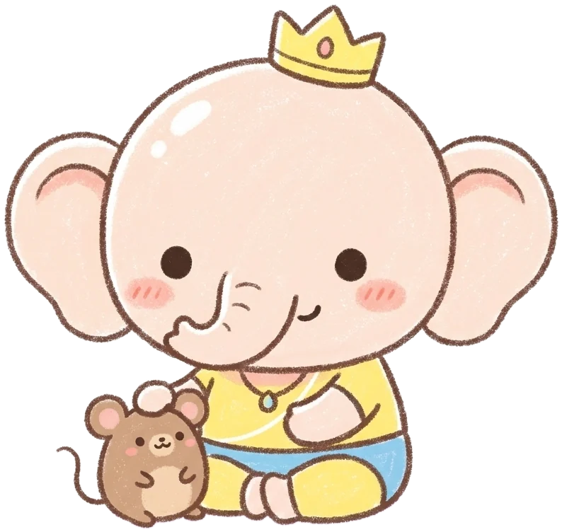 Cute baby elephant illustration