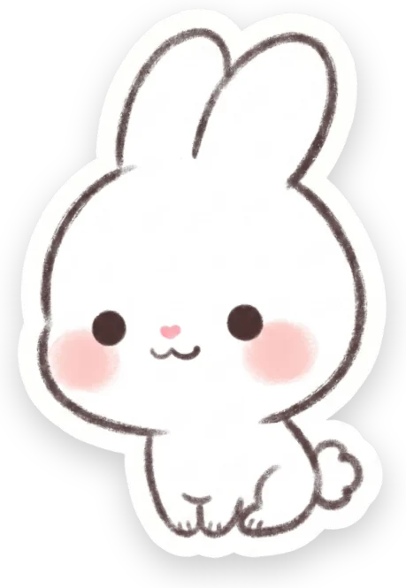 Cute bunny die-cut sticker