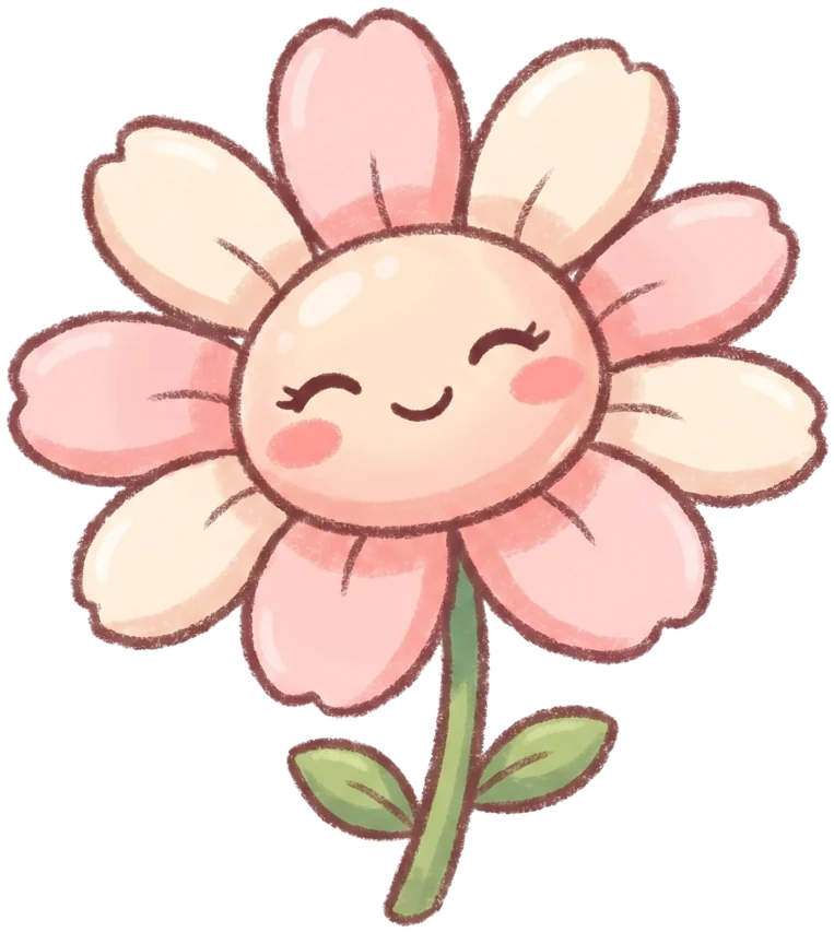 Cute kawaii flower