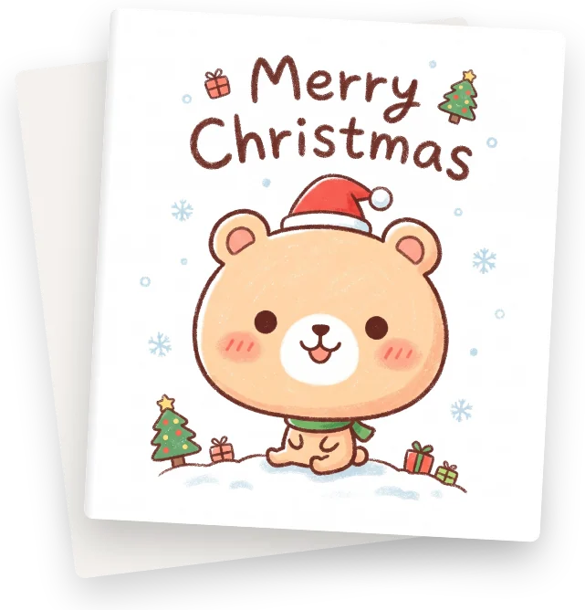 Cute Merry Christmas greeting card