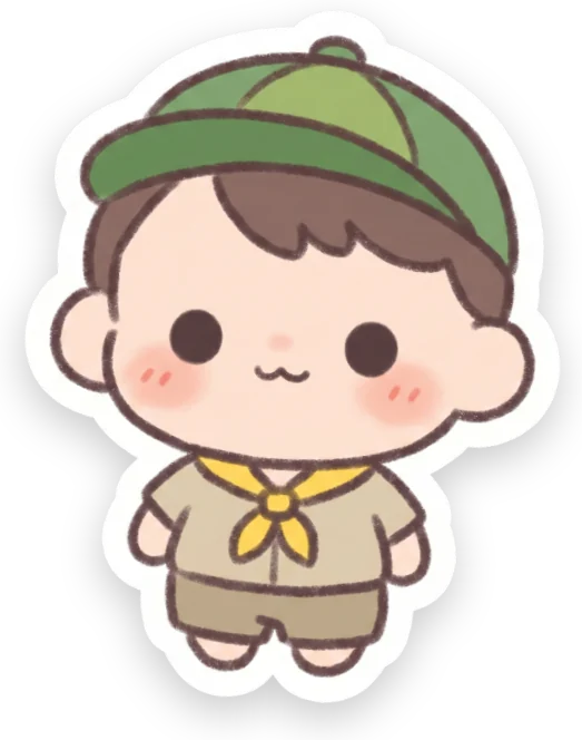 Cute scout boy die-cut sticker