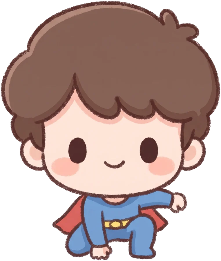 Cute superhero boy illustration