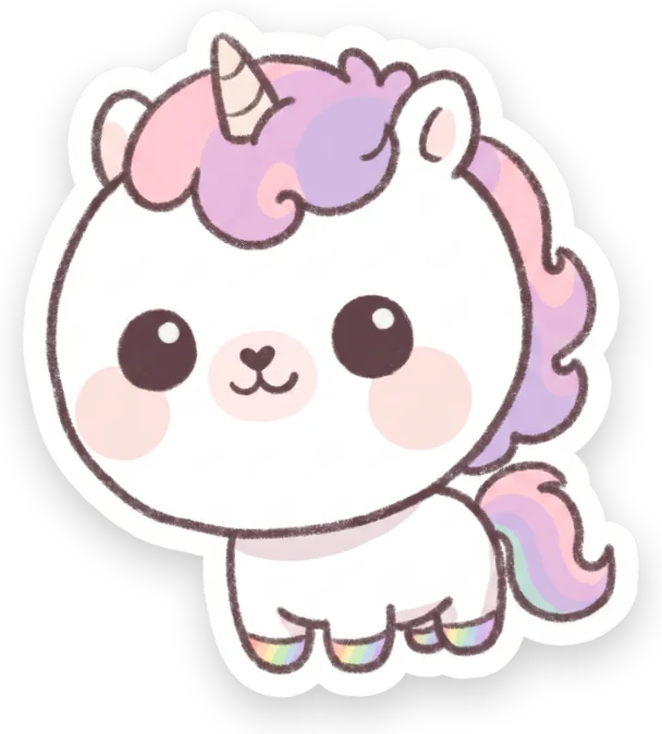 Cute unicorn die-cut sticker
